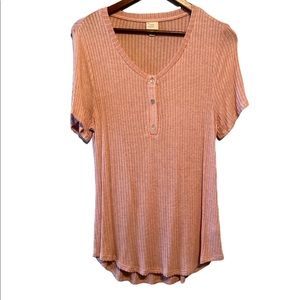 NWOT A New Day Light Pink Ribbed Shirt